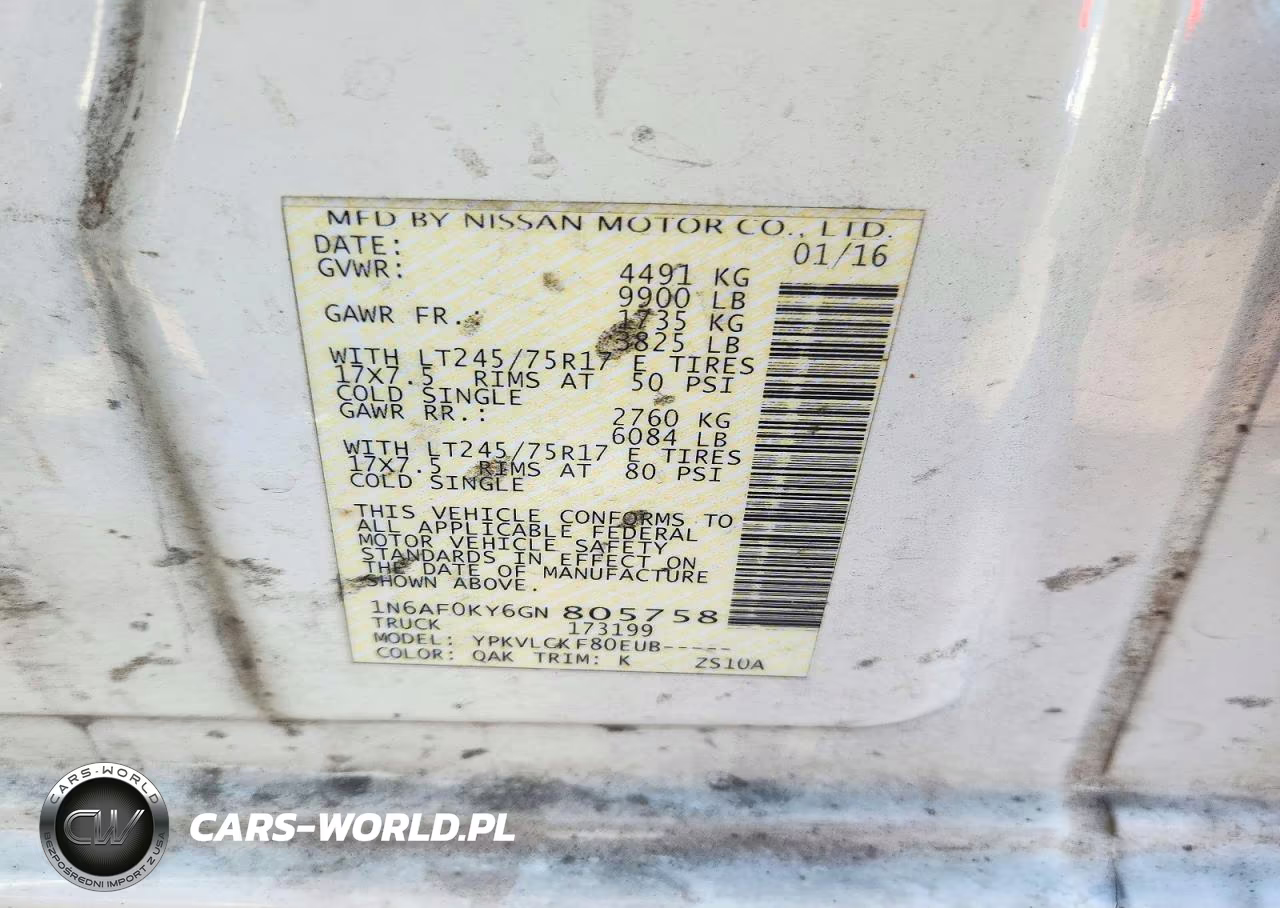 2016 Nissan Nv 3500 Hd S VIN:1N6AF0KY6GN805758 - 13