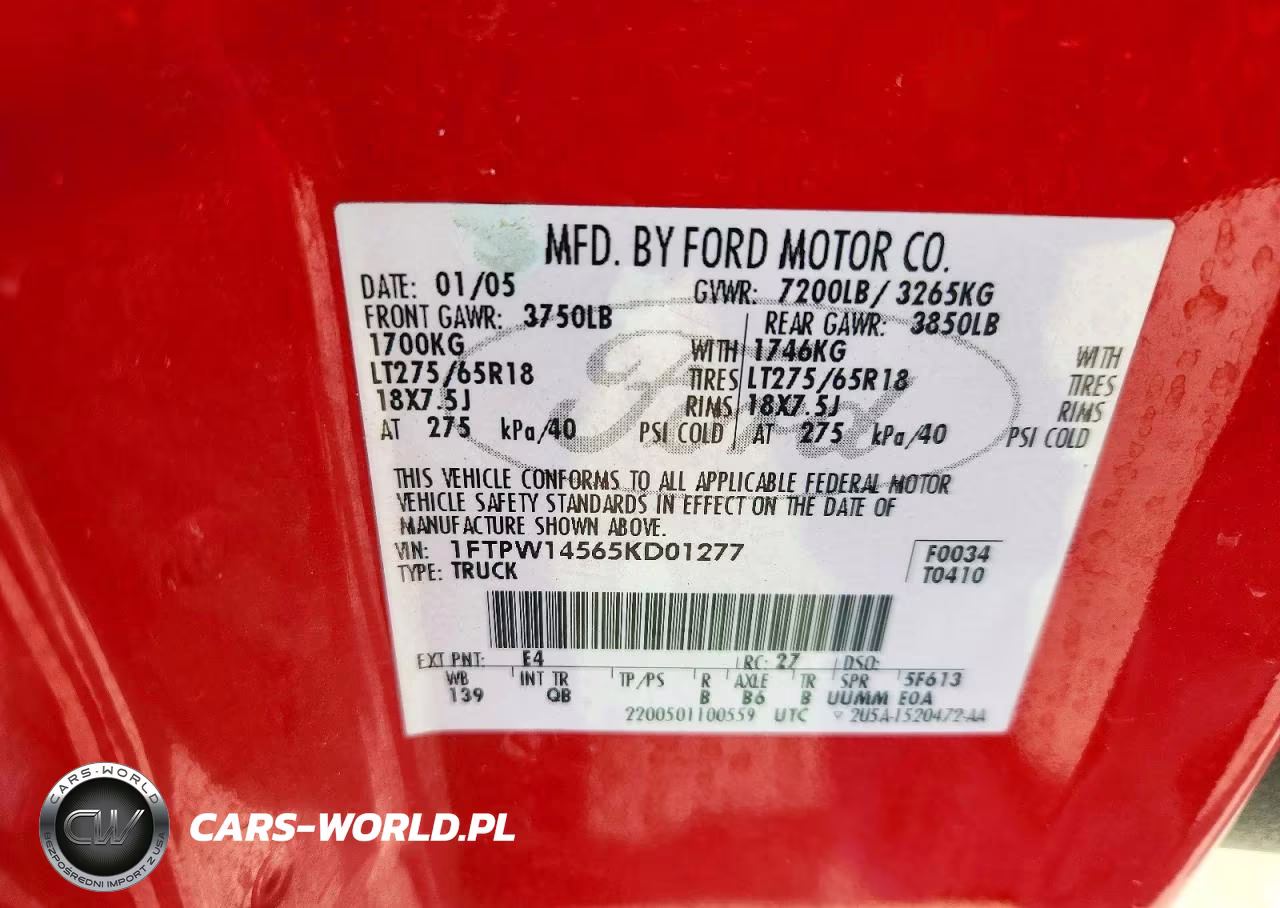 2005 Ford F150 Supercrew VIN:1FTPW14565KD01277 - 12