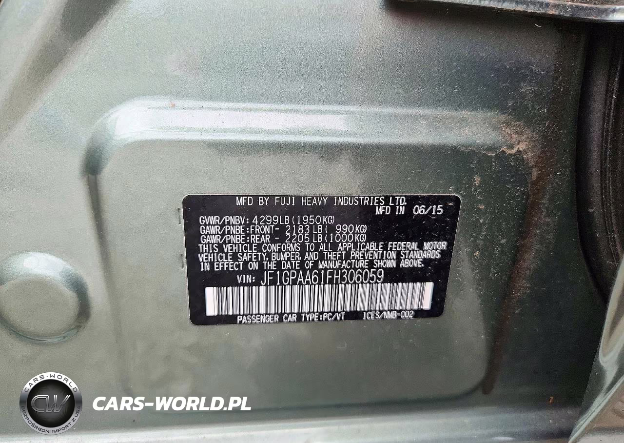 2015 Subaru Impreza VIN:JF1GPAA61FH306059 - 12