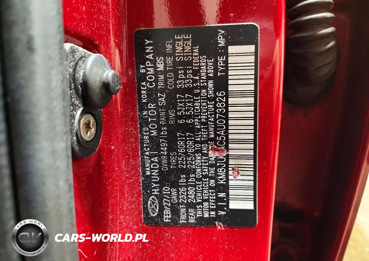 2010 Hyundai Tucson Gls VIN:KM8JU3AC5AU073826 - 13