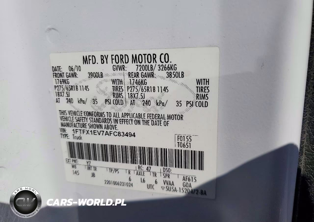 2010 Ford F150 Super Cab VIN:1FTFX1EV7AFC83494 - 12