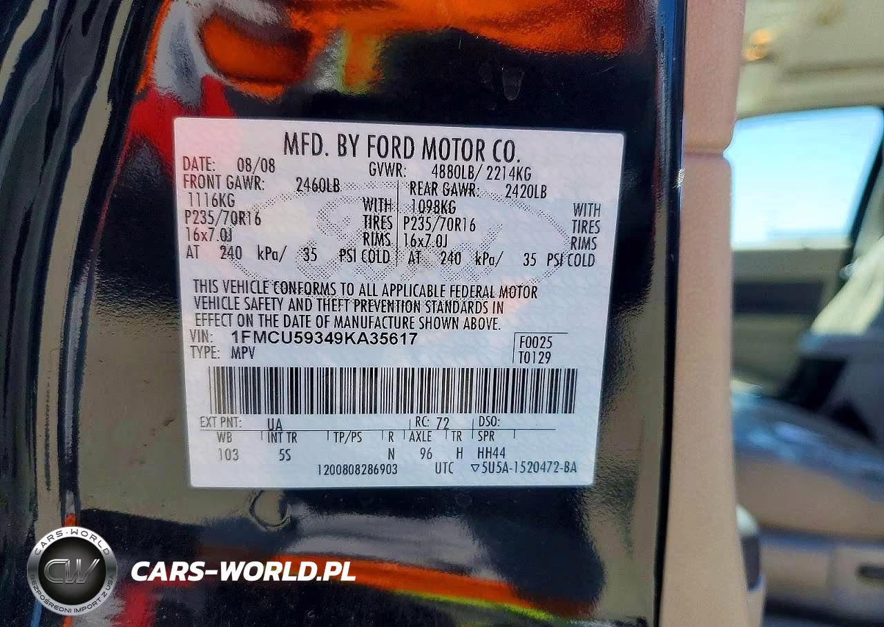 2009 Ford Escape Hybrid VIN:1FMCU59349KA35617 - 12
