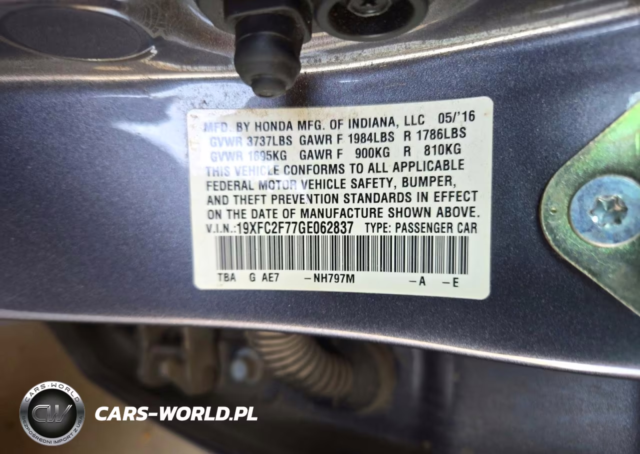 2016 Honda Civic Ex VIN:19XFC2F77GE062837 - 12