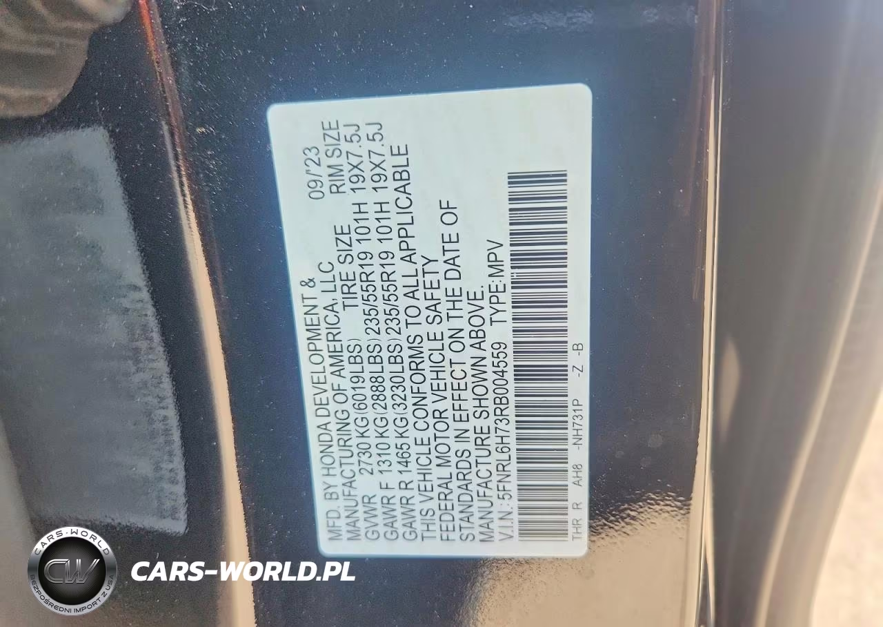 2024 Honda Odyssey Sport VIN:5FNRL6H73RB004559 - 13