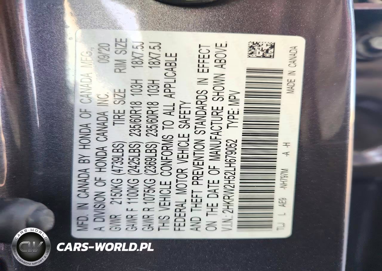 2020 Honda Cr-V Ex VIN:2HKRW2H52LH679052 - 14