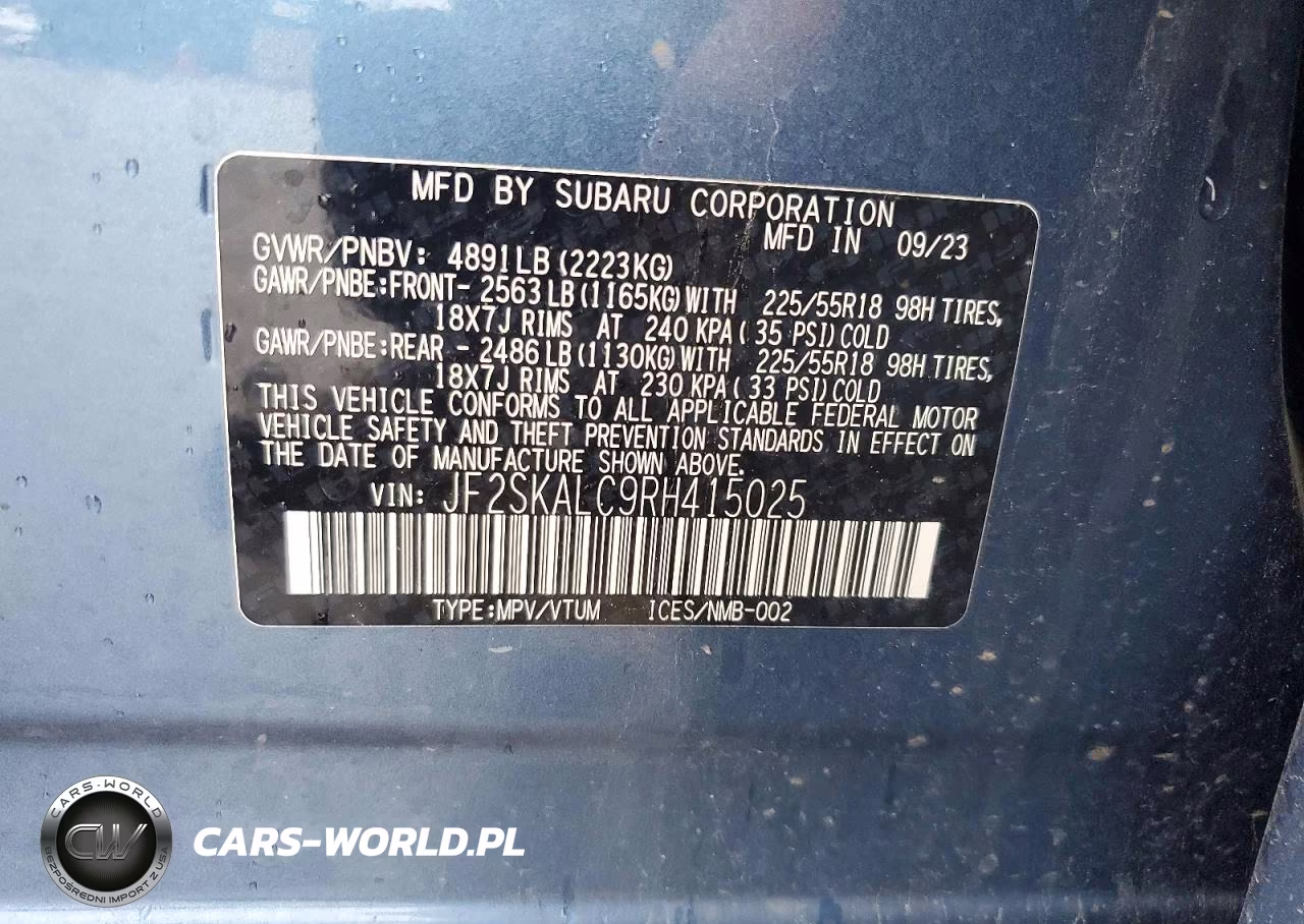 2024 Subaru Forester Limited VIN:JF2SKALC9RH415025 - 14