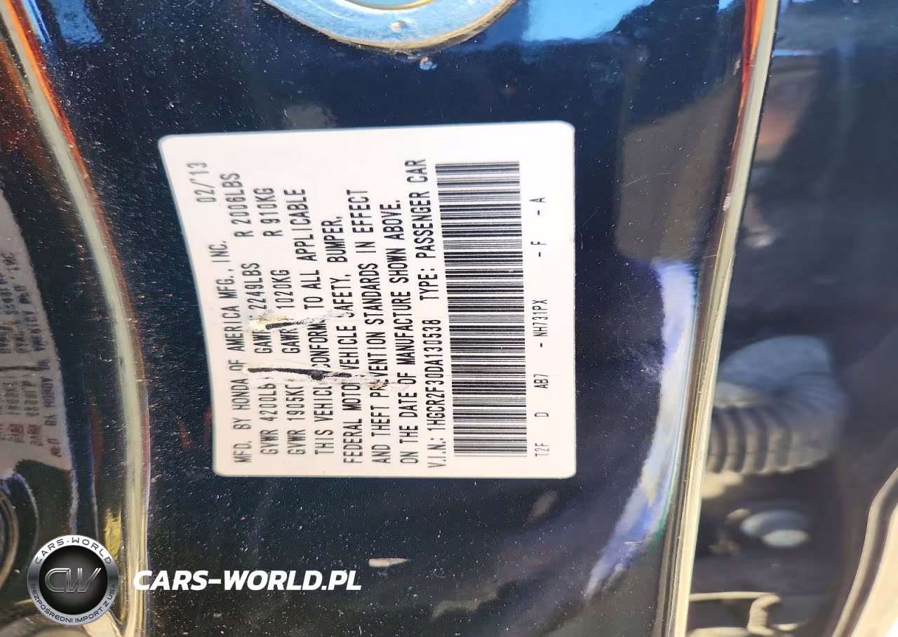 2013 Honda Accord Lx VIN:1HGCR2F30DA130538 - 12