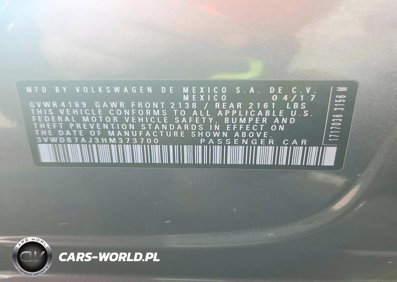 2017 Volkswagen Jetta Se VIN:3VWDB7AJ3HM373700 - 12