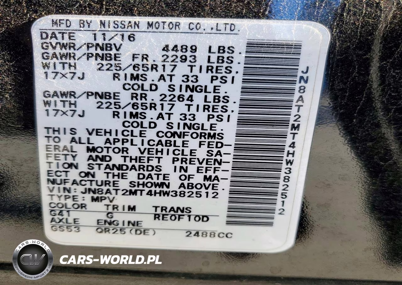 2017 Nissan Rogue Sv VIN:JN8AT2MT4HW382512 - 14