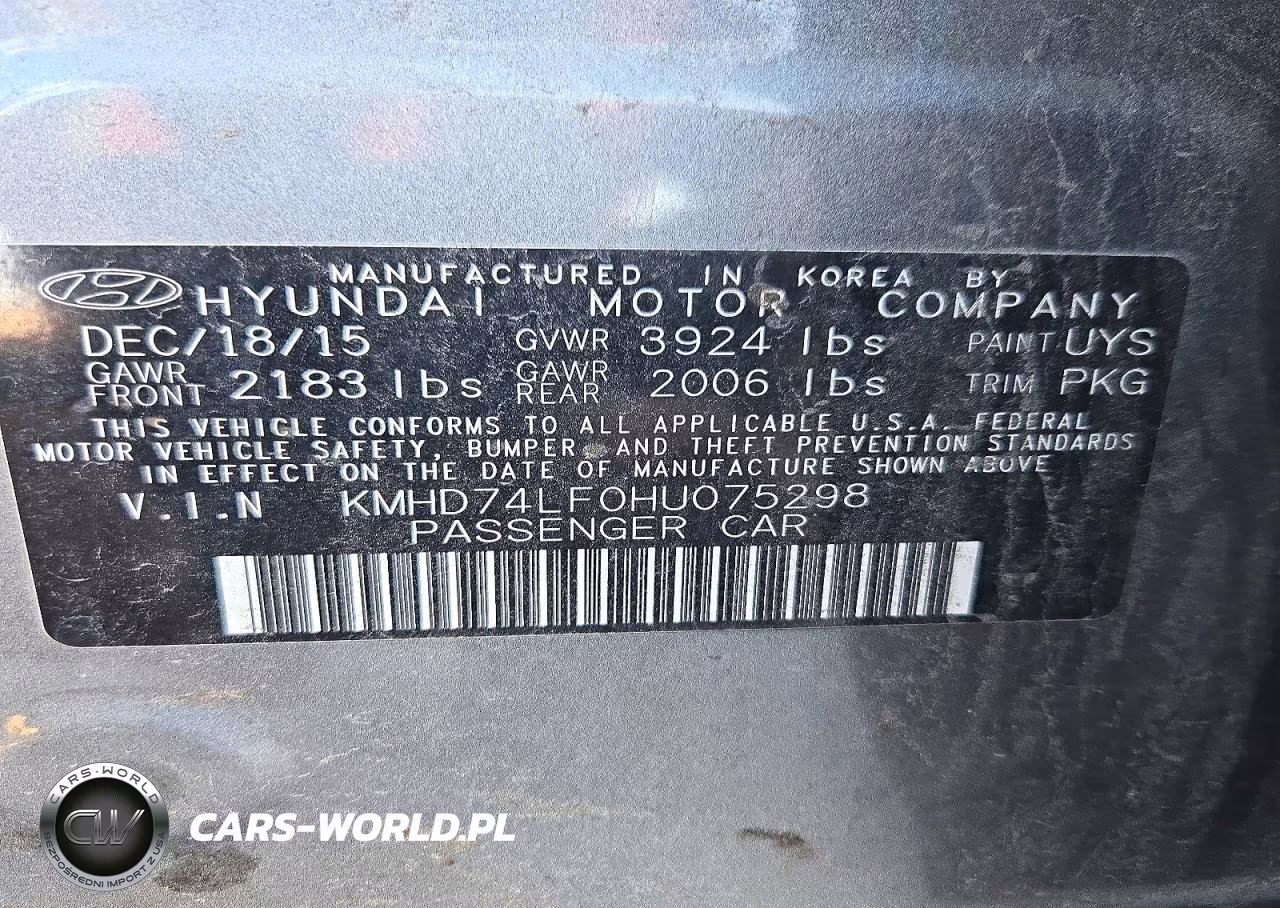HYUNDAI ELANTRA SE VIN:KMHD74LF0HU075298 - 12