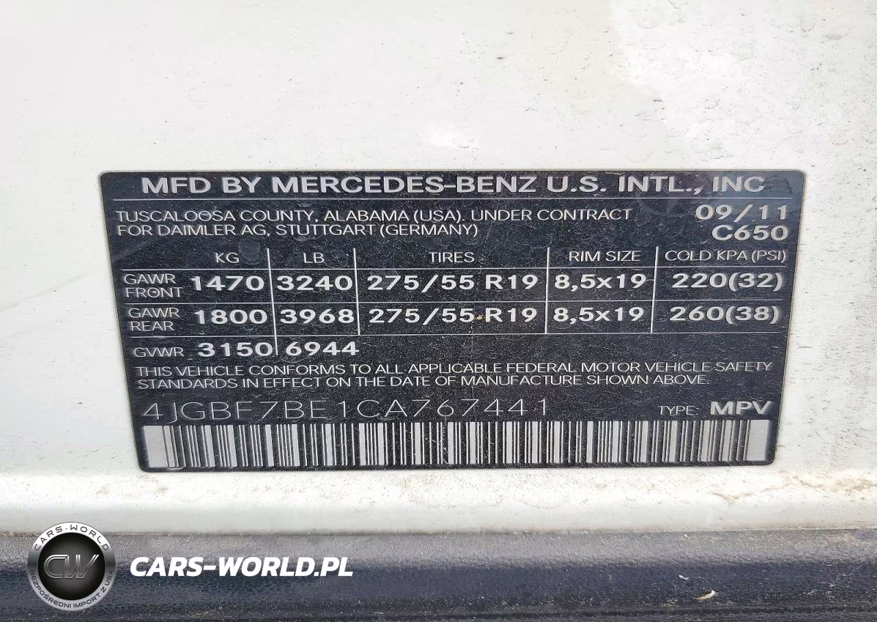 2012 Mercedes-Benz Gl 450 4Matic VIN:4JGBF7BE1CA767441 - 13