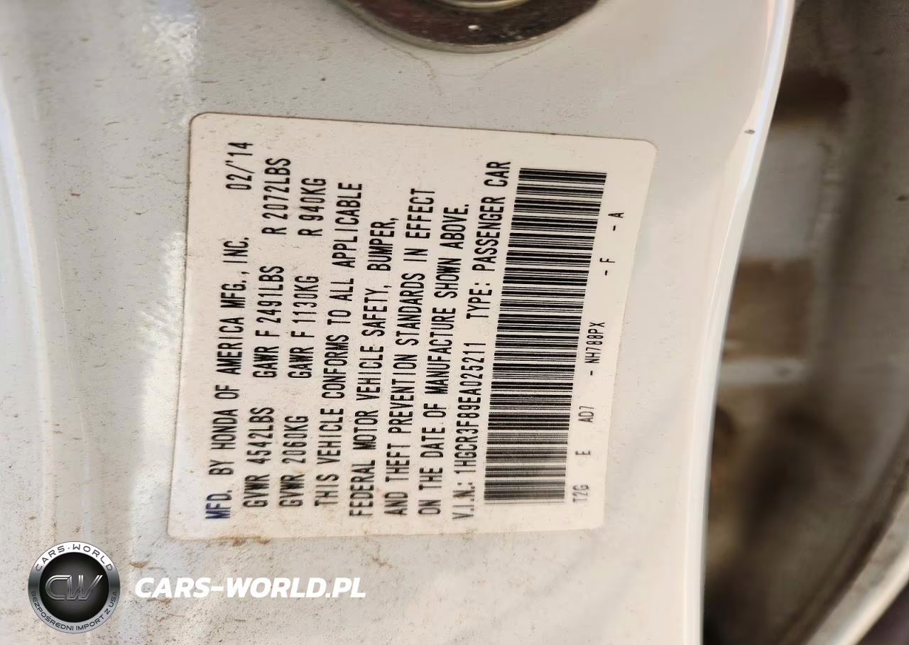 2014 Honda Accord Exl VIN:1HGCR3F89EA025211 - 12