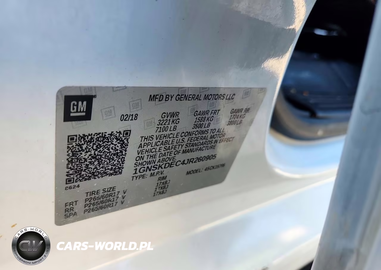 CHEVROLET TAHOE VIN:1GNSKDEC4JR260905 - 13
