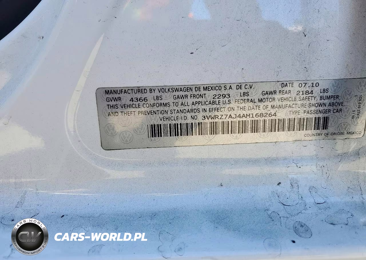 2010 Volkswagen Jetta Se VIN:3VWRZ7AJ4AM168264 - 12