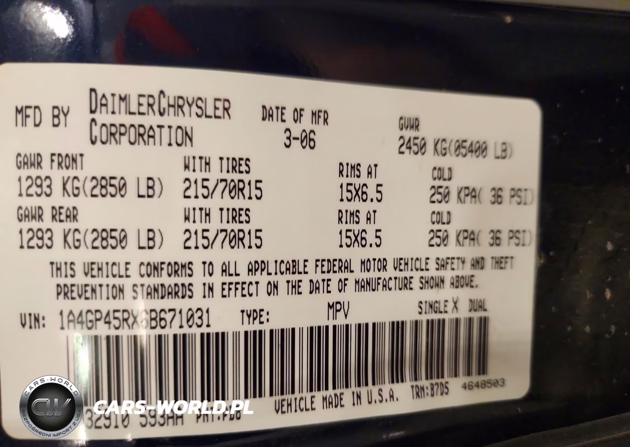 2006 Chrysler Town & Country VIN:1A4GP45RX6B671031 - 13