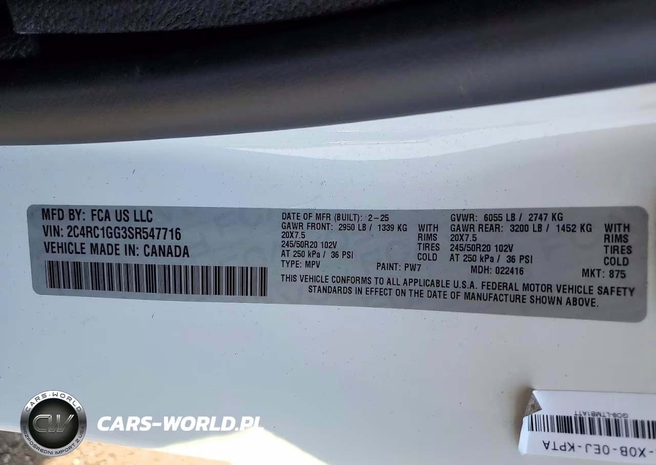 2025 Chrysler Pacifica Limited VIN:2C4RC1GG3SR547716 - 13