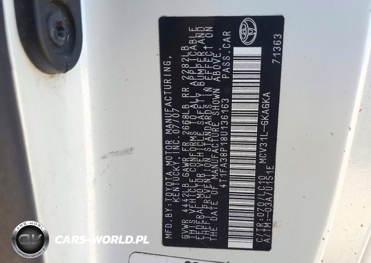2008 Toyota Camry Solara Sle V6 VIN:4T1FA38P18U136163 - 12