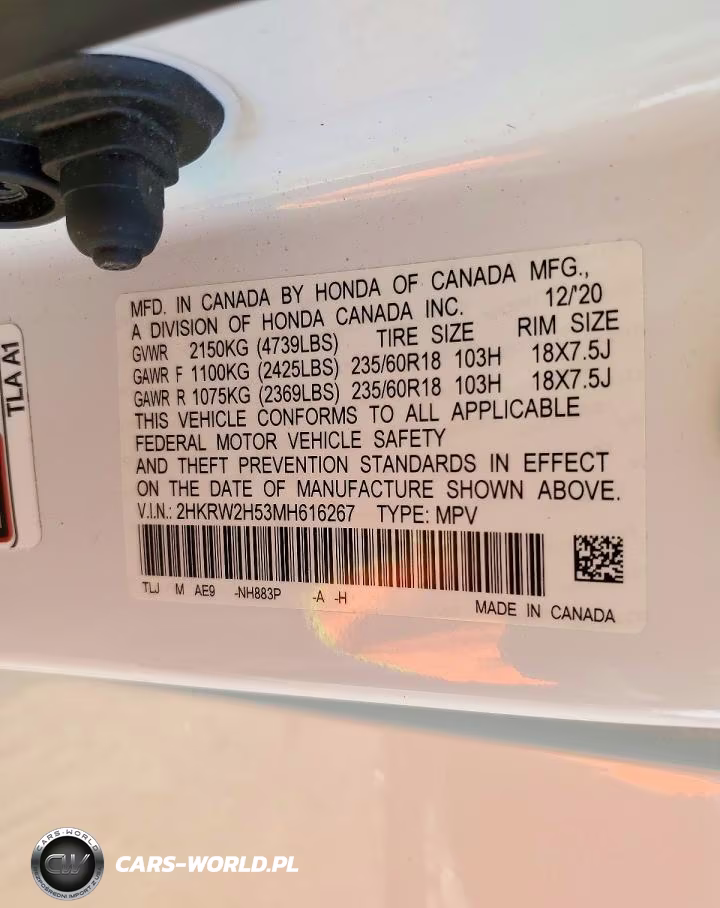 2021 Honda Cr-V Ex VIN:2HKRW2H53MH616267 - 12