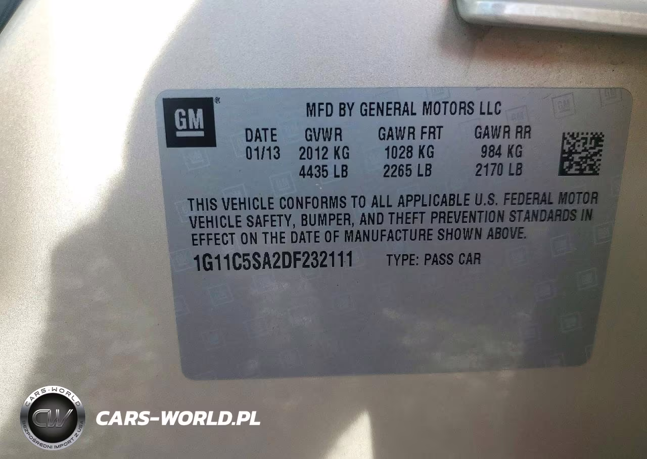 2013 Chevrolet Malibu 1Lt VIN:1G11C5SA2DF232111 - 12