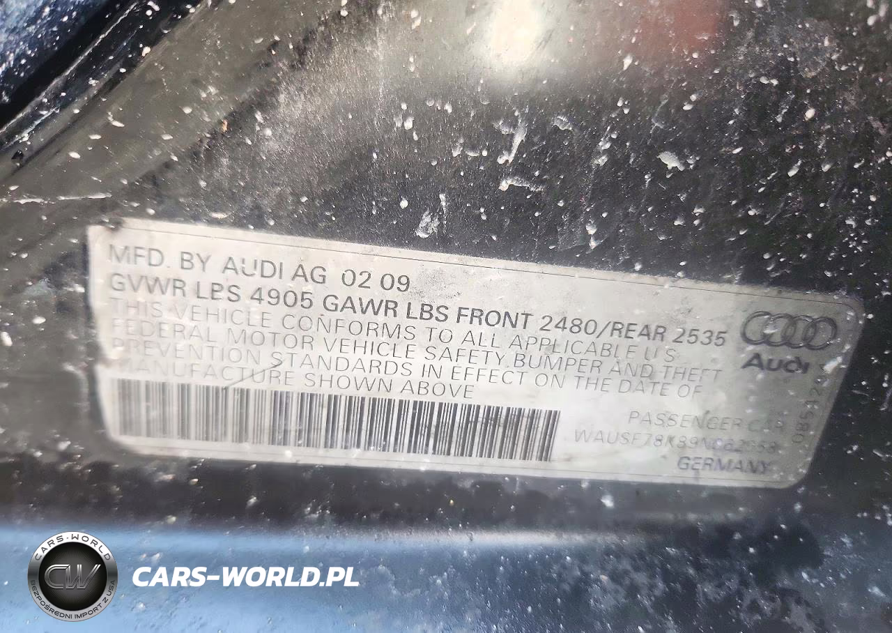 2009 Audi A4 Premium Plus VIN:WAUSF78K89N062958 - 12