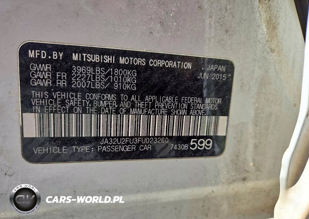 2015 Mitsubishi Lancer Es VIN:JA32U2FU3FU023260 - 12