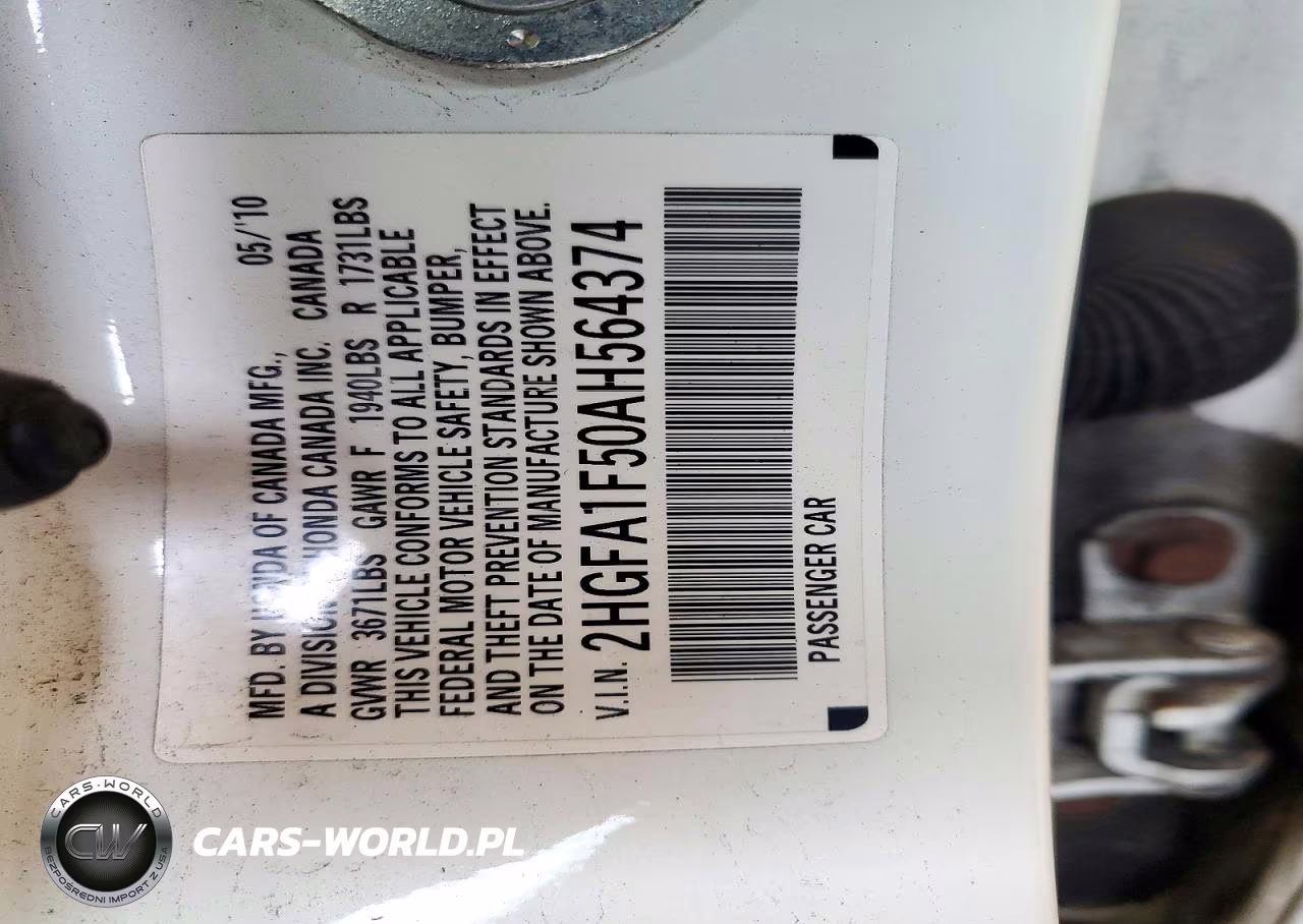 2010 Honda Civic Lx VIN:2HGFA1F50AH564374 - 13