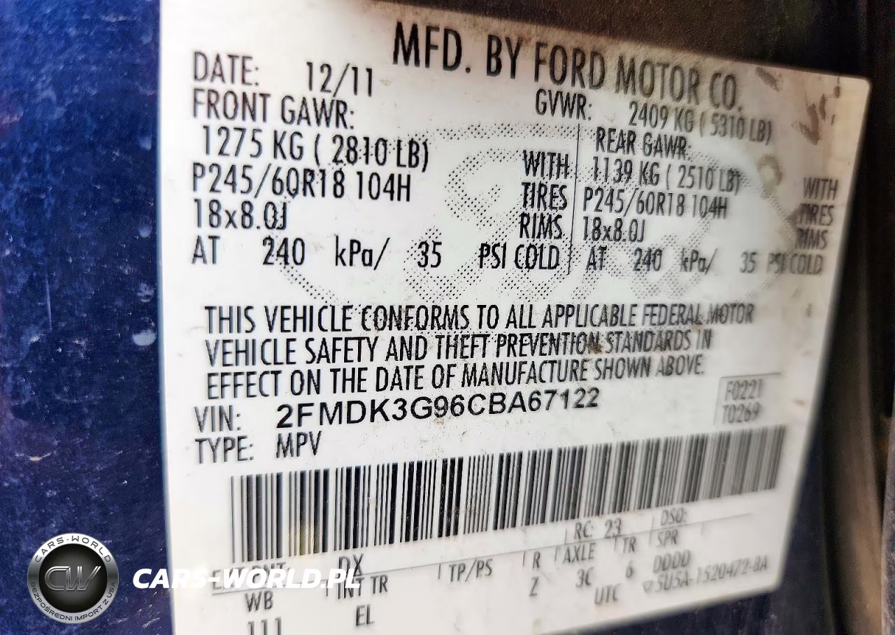 2012 Ford Edge Se VIN:2FMDK3G96CBA67122 - 14