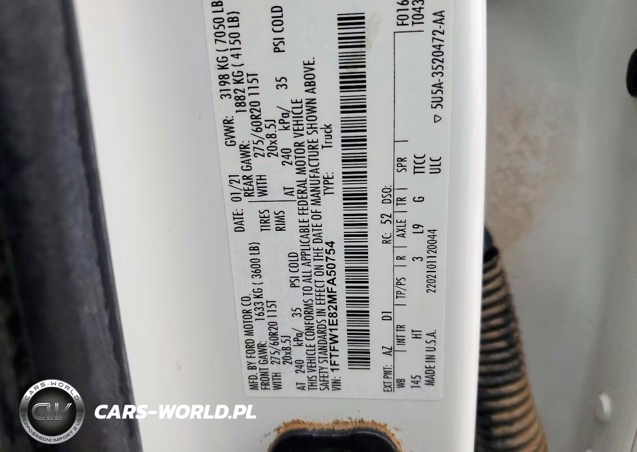 2021 Ford F150 Supercrew VIN:1FTFW1E82MFA50754 - 12