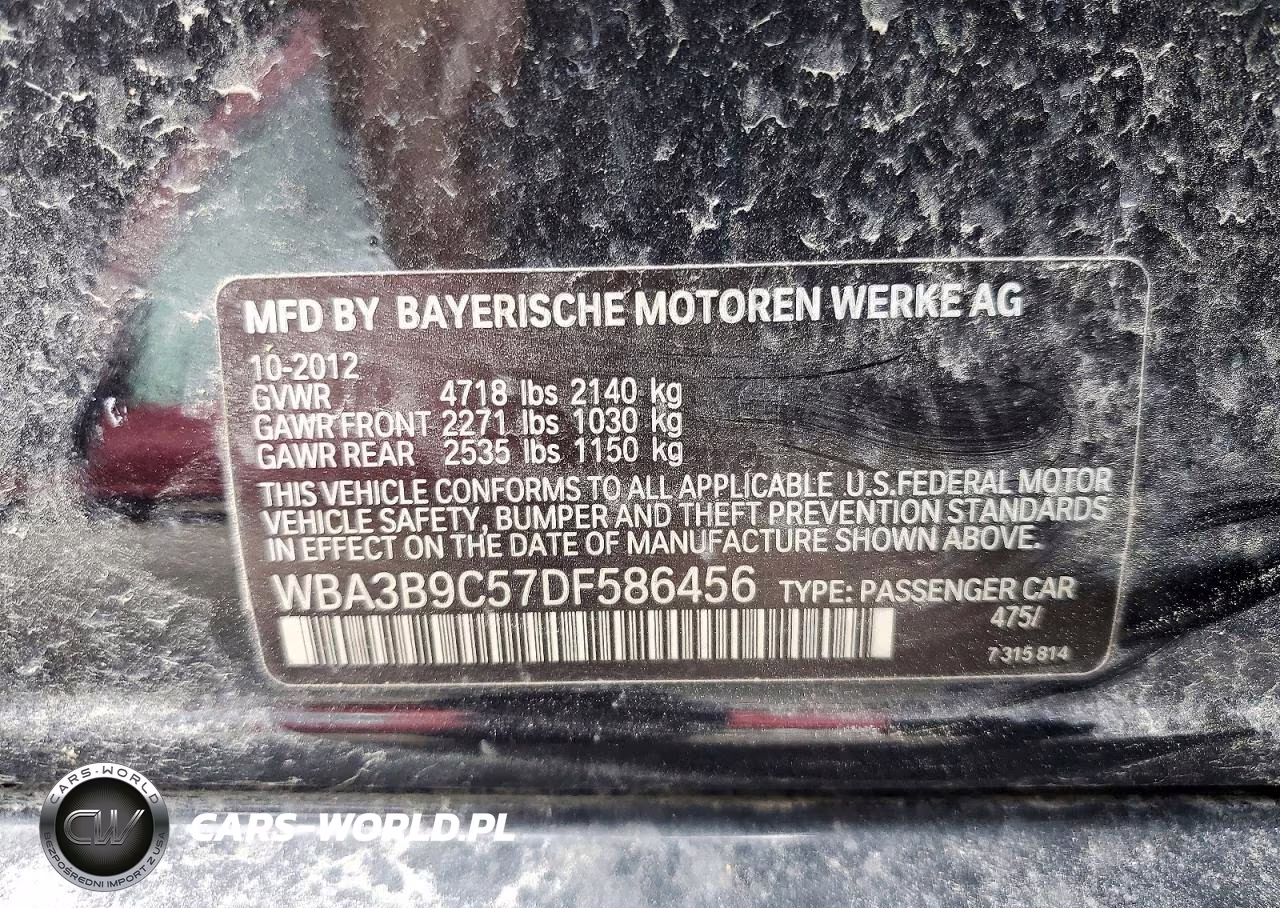 2013 BMW 335 Xi VIN:WBA3B9C57DF586456 - 12