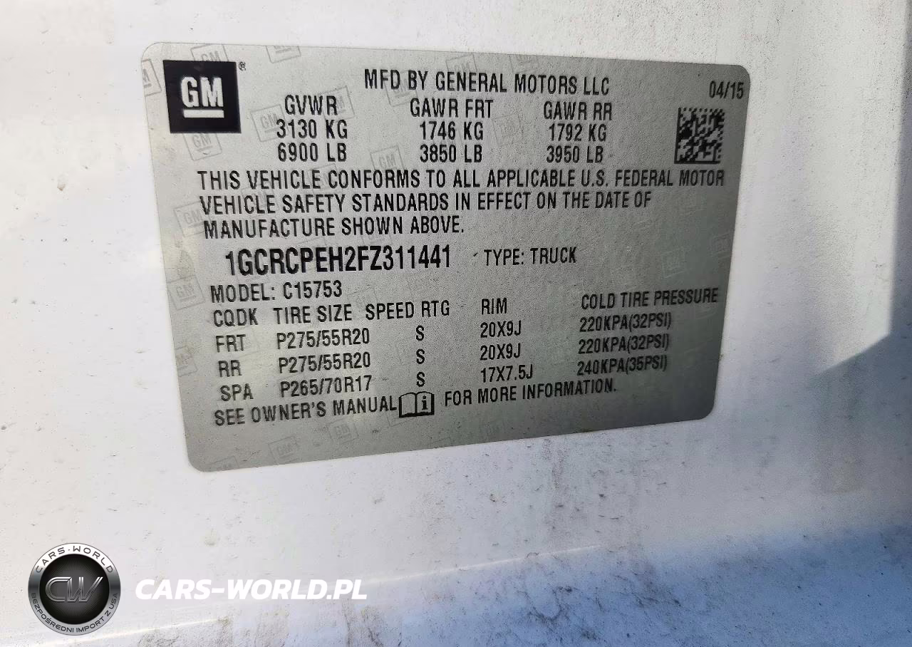 2015 Chevrolet Silverado C1500 VIN:1GCRCPEH2FZ311441 - 12
