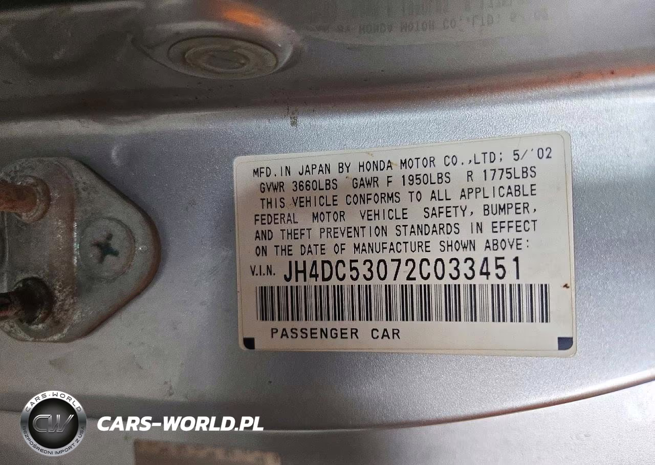 2002 Acura Rsx Type-S VIN:JH4DC53072C033451 - 12