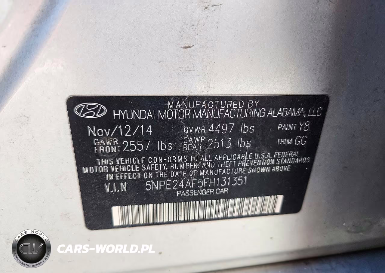 2015 Hyundai Sonata Se VIN:5NPE24AF5FH131351 - 12