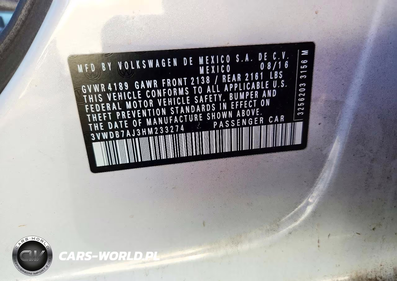 2017 Volkswagen Jetta Se VIN:3VWDB7AJ3HM233274 - 12