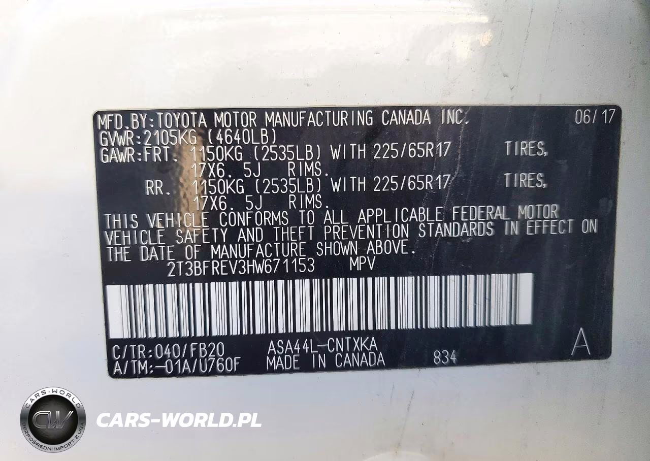 2017 Toyota Rav4 Le VIN:2T3BFREV3HW671153 - 12