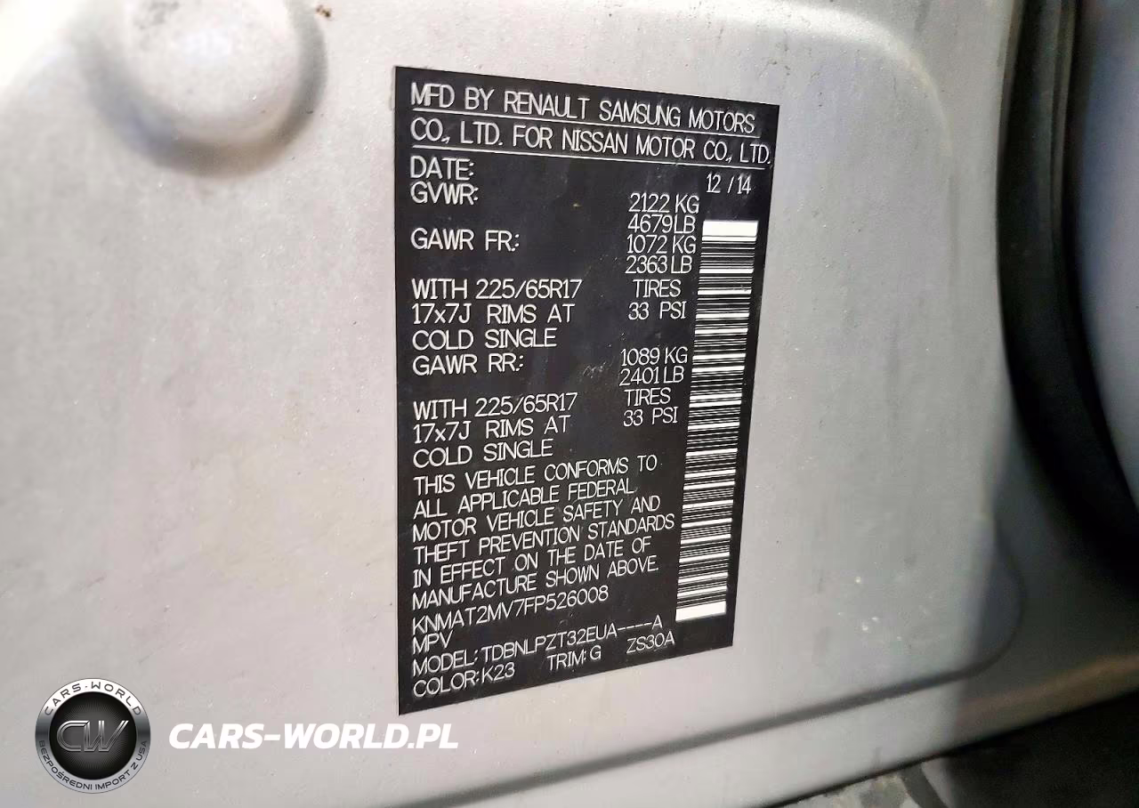 2015 Nissan Rogue S VIN:KNMAT2MV7FP526008 - 13