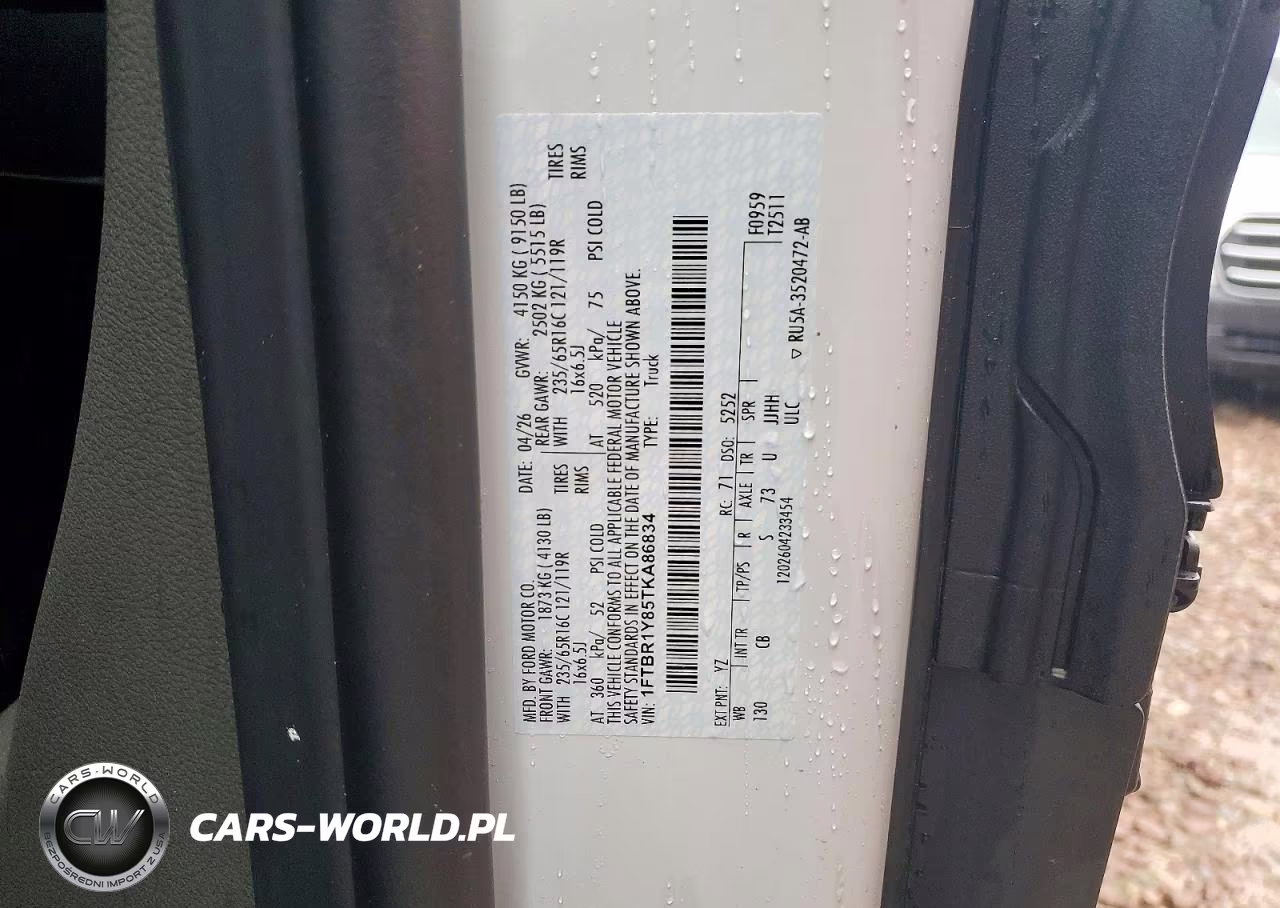 2026 Ford Transit 250 Delivery Van VIN:1FTBR1Y85TKA86834 - 14