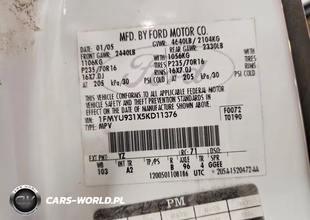 2005 Ford Escape Xlt VIN:1FMYU931X5KD11376 - 13
