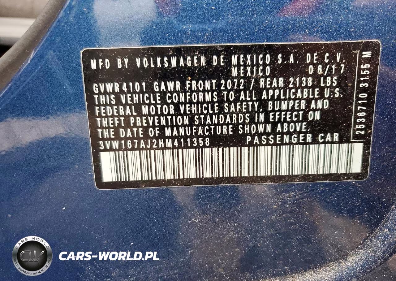 2017 Volkswagen Jetta S VIN:3VW167AJ2HM411358 - 13