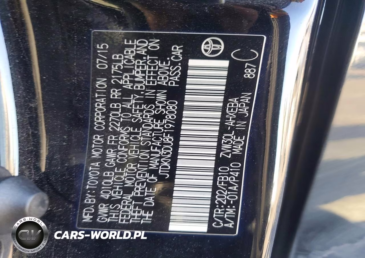 2015 Toyota Prius Two VIN:JTDKN3DU8F1978080 - 12