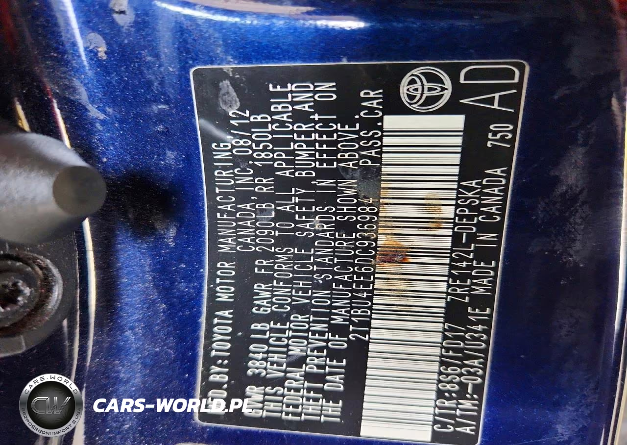 2013 Toyota Corolla S VIN:2T1BU4EE6DC936984 - 13