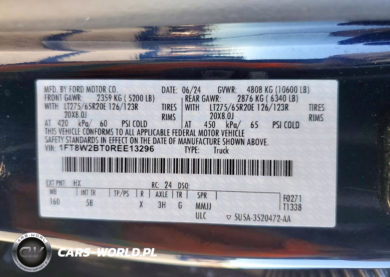 2024 Ford F250 Super Duty VIN:1FT8W2BT0REE13296 - 12