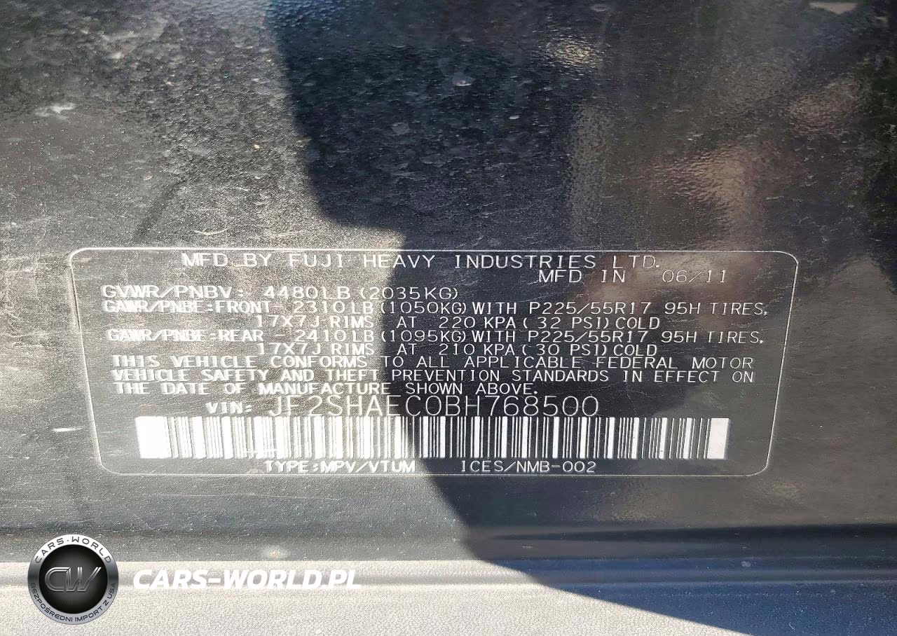2011 Subaru Forester Limited VIN:JF2SHAEC0BH768500 - 12