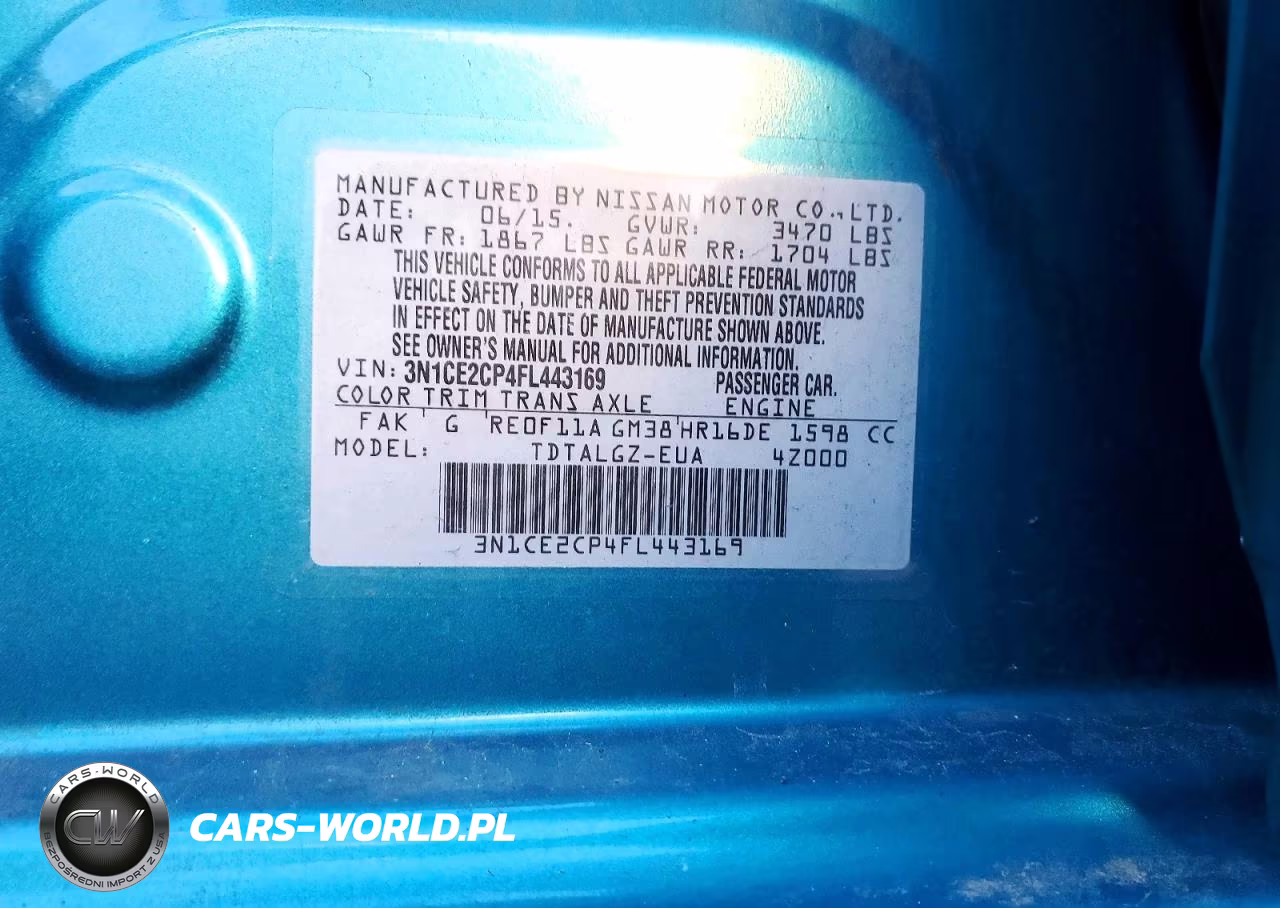 2015 Nissan Versa Note S VIN:3N1CE2CP4FL443169 - 12