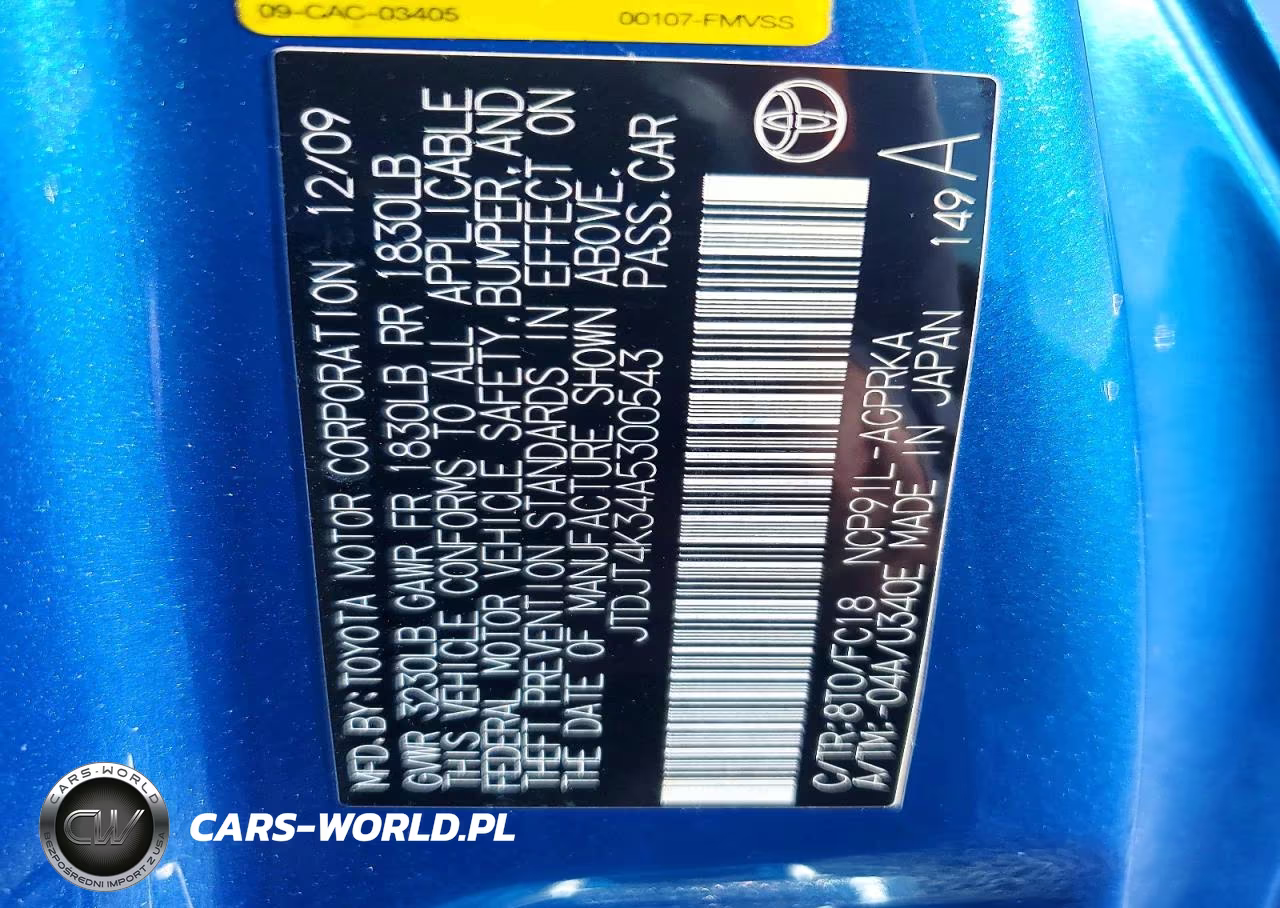 2010 Toyota Yaris Base VIN:JTDJT4K34A5300543 - 12