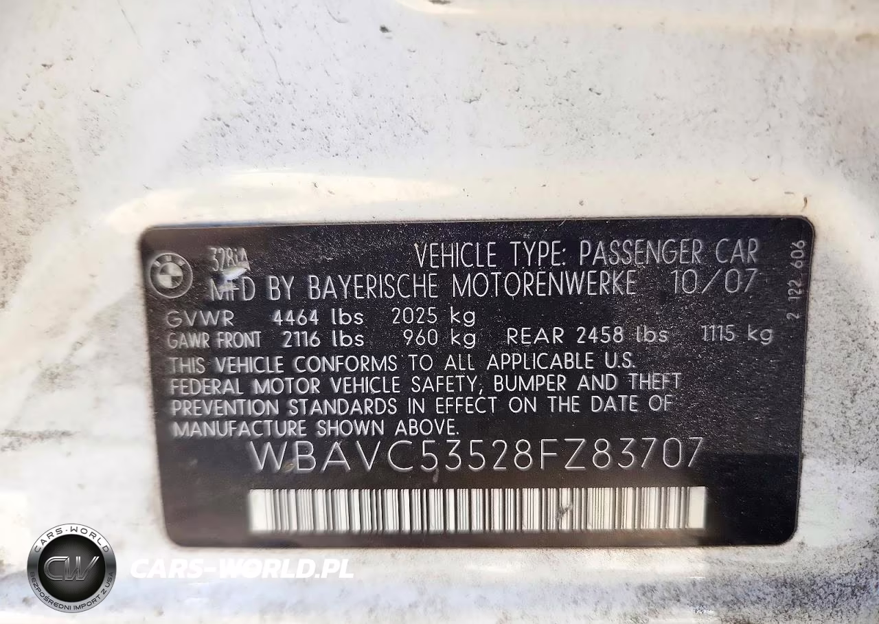 2008 BMW 328 I Sulev VIN:WBAVC53528FZ83707 - 12