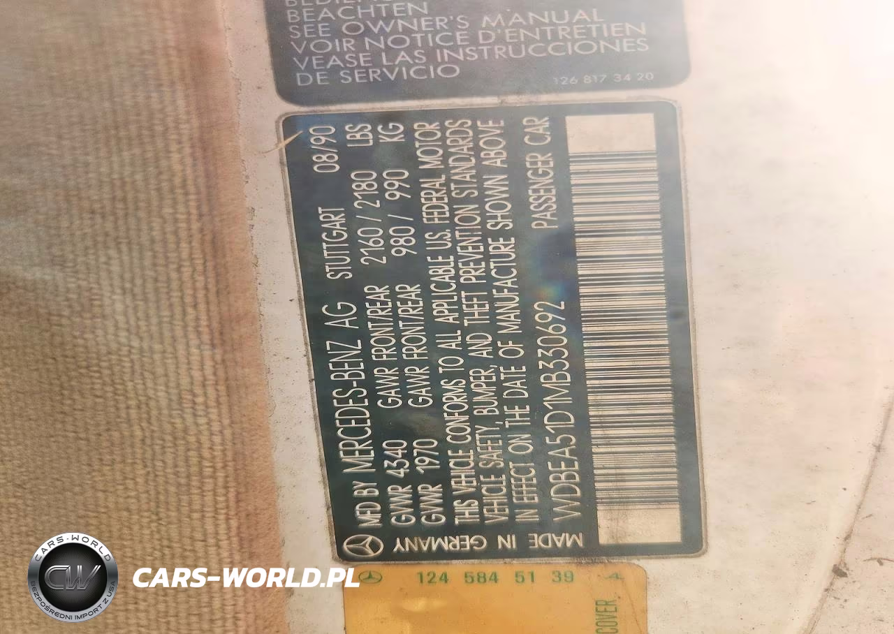 1991 Mercedes-Benz 300 Ce VIN:WDBEA51D1MB330692 - 12