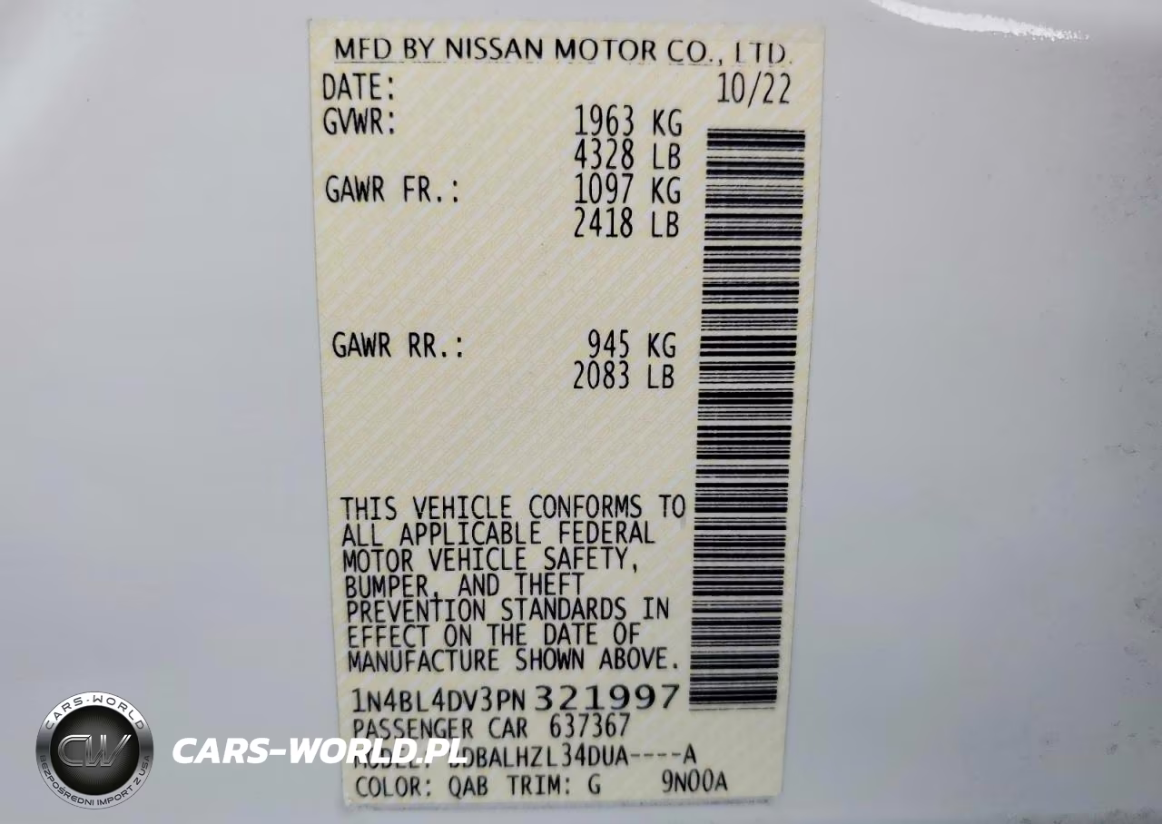 2023 Nissan Altima 2.5 Sv VIN:1N4BL4DV3PN321997 - 12