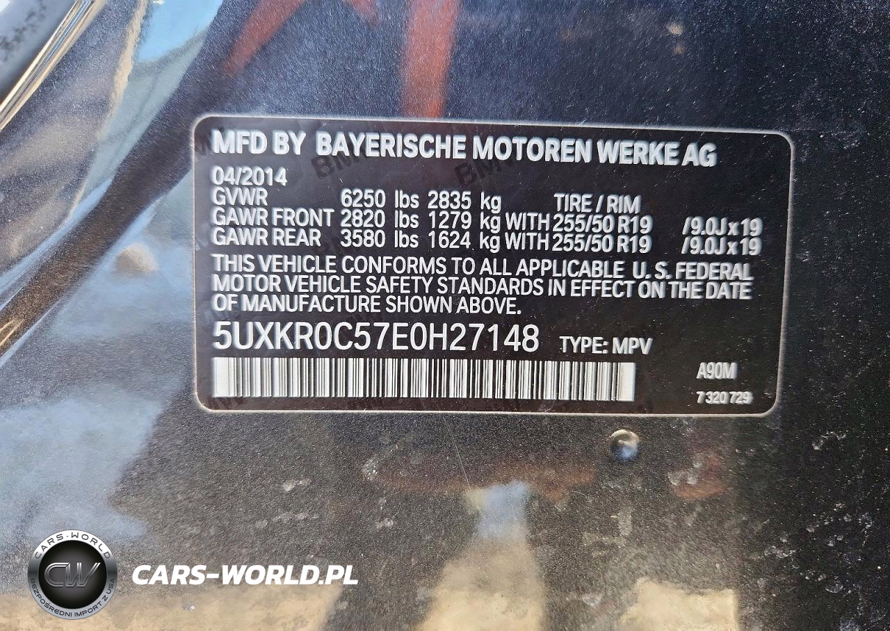 2014 BMW X5 xDrive35I VIN:5UXKR0C57E0H27148 - 14