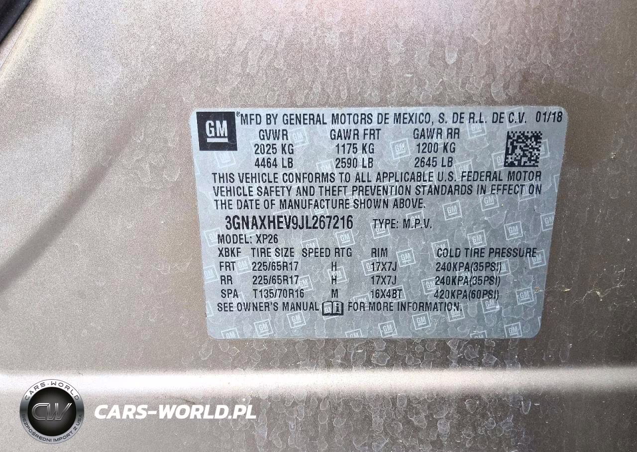 2018 Chevrolet Equinox Ls VIN:3GNAXHEV9JL267216 - 14