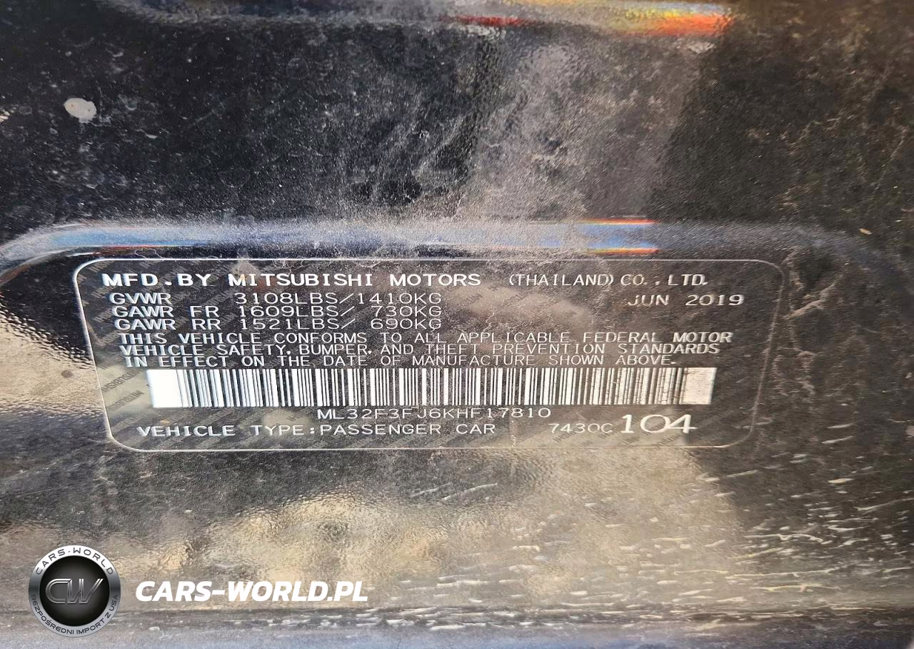 2019 Mitsubishi Mirage G4 Es VIN:ML32F3FJ6KHF17810 - 13